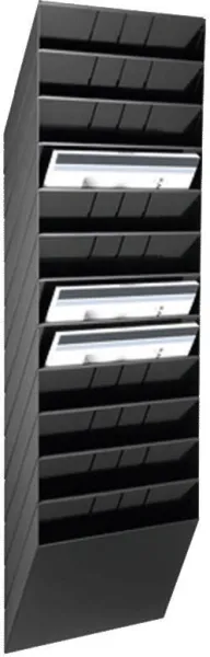 Fagsystem med 12 rom svart A4 liggende FLEXIBOXX